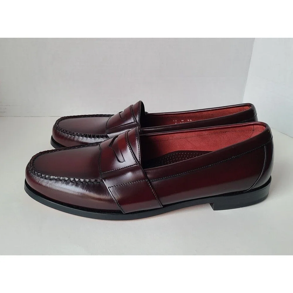 Cole Haan City Penny Loafers Men's 12 M Burgundy Leather Dress Shoes NWOB